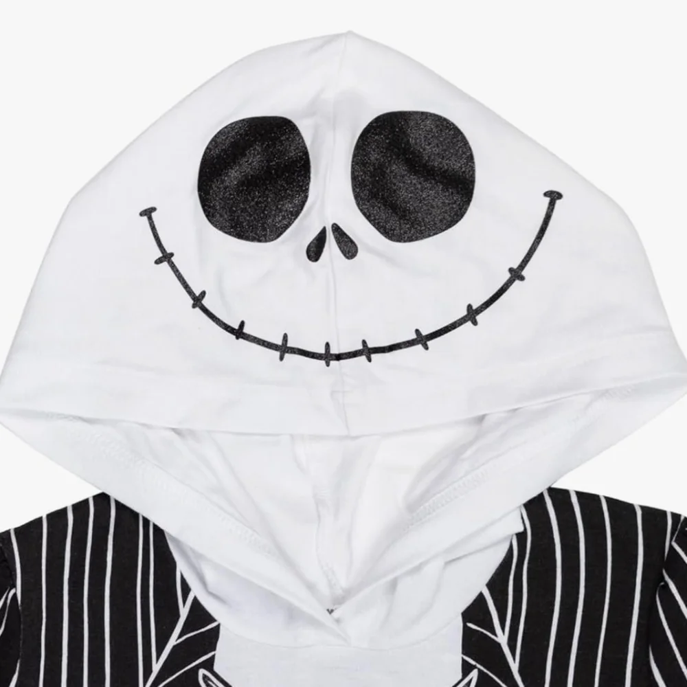 Jack Skellington Spooky Striped Costume Dress with Hood Fits 9-10 Year Olds